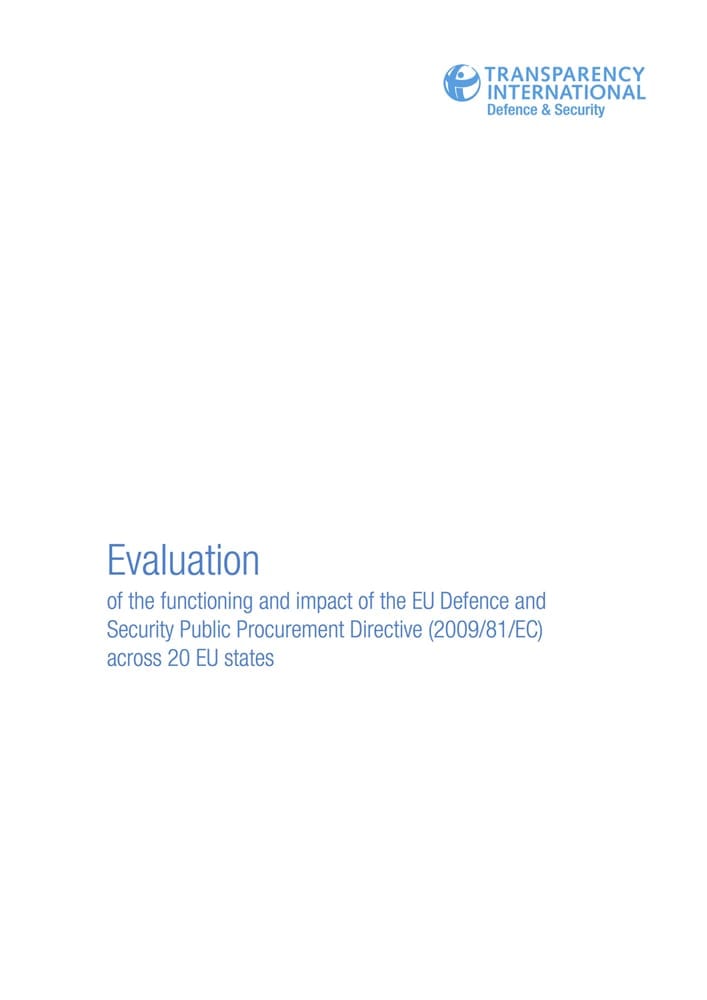 Evaluation Of The Functioning And Impact Of The Eu Defence And Security Public Procurement
