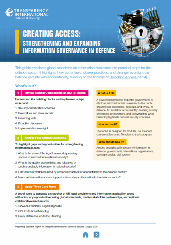 PDF cover of Creating Access: Strengthening And Expanding Information Governance In Defence